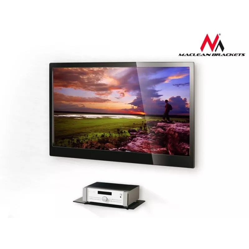 Riiuli tarvik MACLEAN MC-629 — postikinnitusega TV/DVD riiul, 360×250 mm, max koormus 8 kg