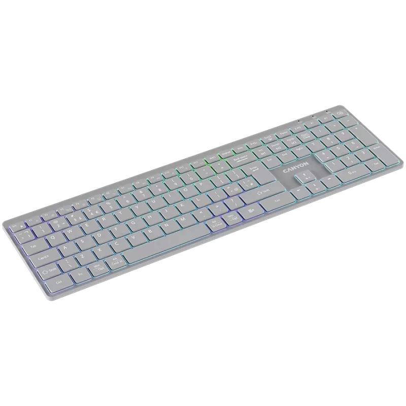 CANYON klaviatuur HKB-W11 UK/US RGB kaherežiimiline juhtmevaba hall