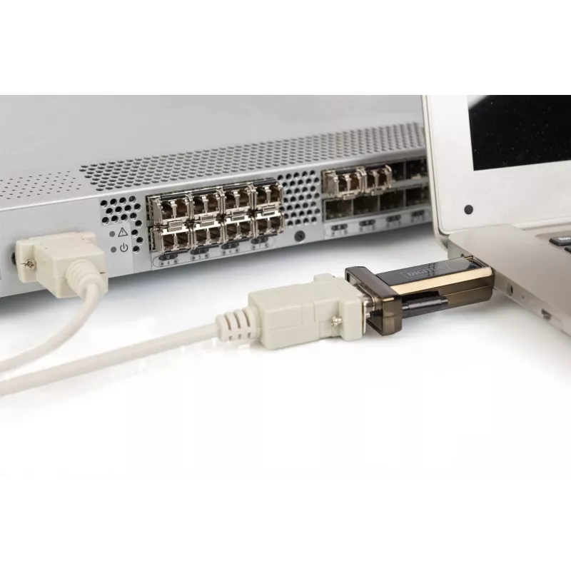 DIGITUS USB 2.0 jadaühenduse muundur DSUB 9M koos USB-kaabliga 80cm FTDI kiibistik USB 2.0 RS232-le (FT232RL)