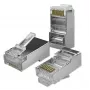 Modulaarne RJ45-pistik QOLTEC 54554 CAT5e FTP, 100 tk, hõbedane, plastik, 11×22×18 mm