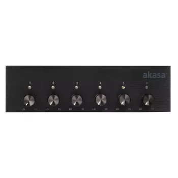Ventilaatori kiiruse kontroller Akasa AK-FC-08BKV2 must 6 kanaliga