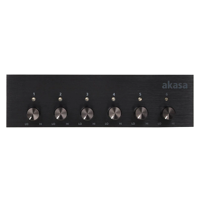 Ventilaatori kiiruse kontroller Akasa AK-FC-08BKV2 must 6 kanaliga