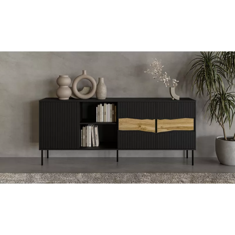 Cama INSERTO 3D1W kummut 190x40x80 must + LED