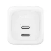 Sisene vahelduvvoolu kiirlaadija Belkin WCH020KQ2MWH-B6 — 2x USB‑C, 2 m sisseehitatud kaabel, valge