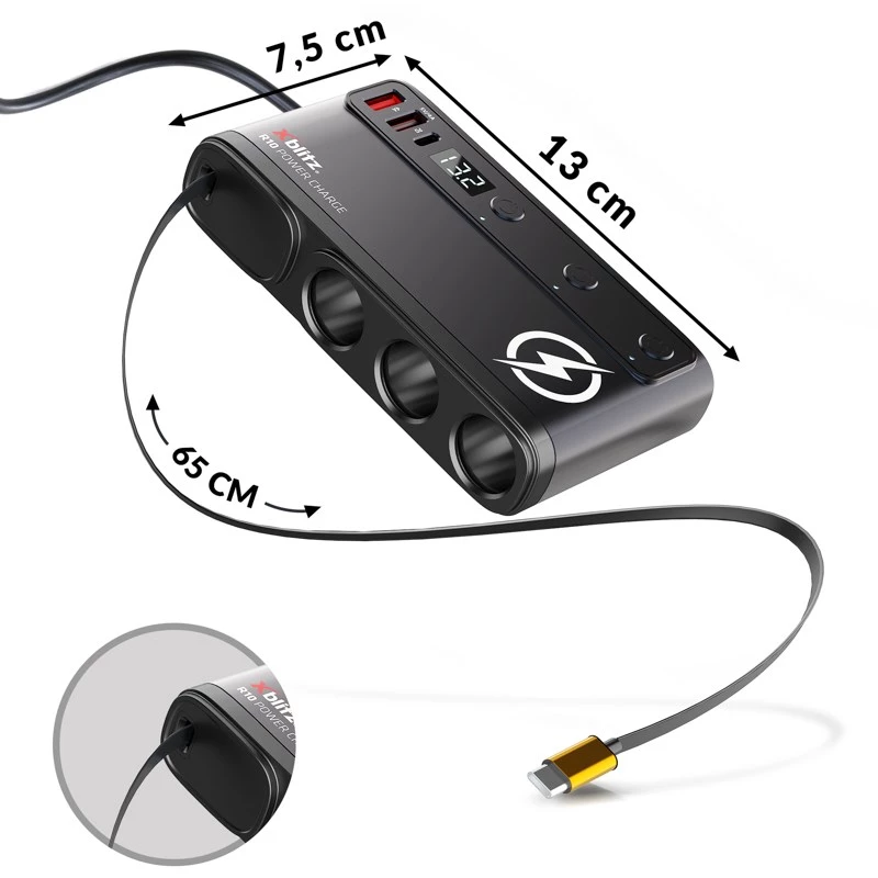 Xblitz R10 Power Charge auto pistikupesa jagaja