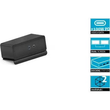 Dokkimisjaam PureLink Mediahub2 USB-C (M2-ENC07-9940) – must, USB-C hostiühendus