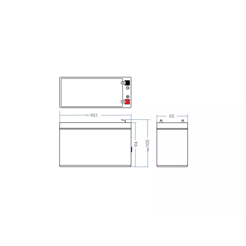 UPS-aku roheline Cell AGM05 — 12 V 7,2 Ah suletud pliiaku (VRLA), 95 mm K, 151×65 mm, 2,15 kg