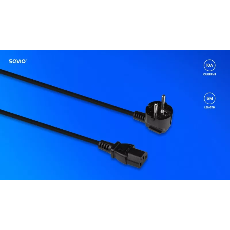 SAVIO CL-181 toitekaabel CEE 7/7 (E/F) – IEC C13 5m