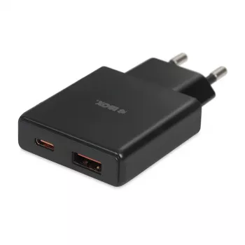 iBOX C-43 Slim GaN PD30W seinadapter, must