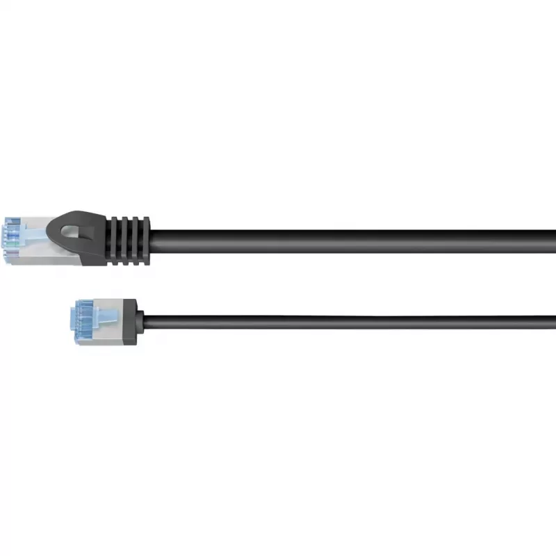 Goobay Ultra-Flexible CAT 6A patch-kaabel õhuke U/FTP Must - extra-short plug (74317)