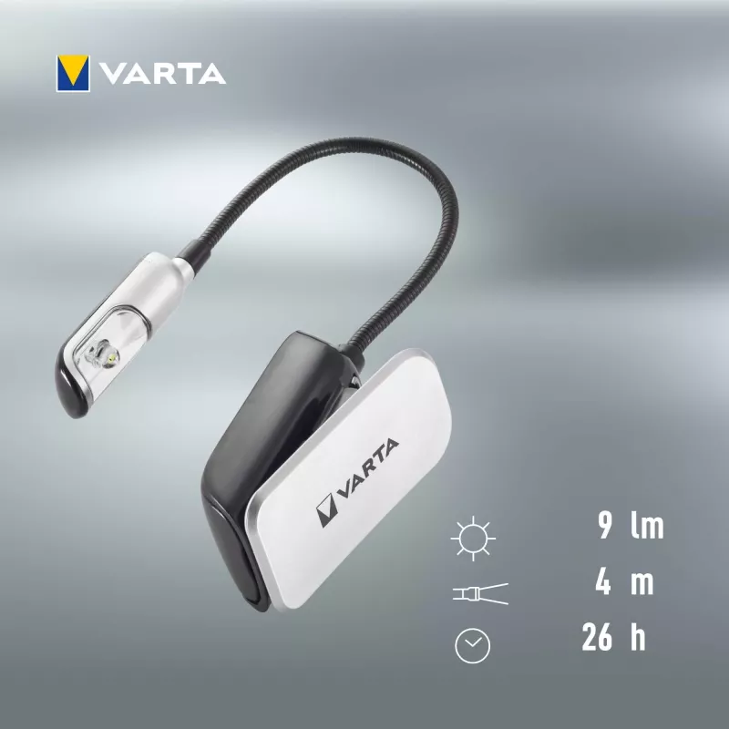 Varta 16618 - Klambriga taskulamp - must - hõbe - plastik - LED - 1 lamp - 9 lm