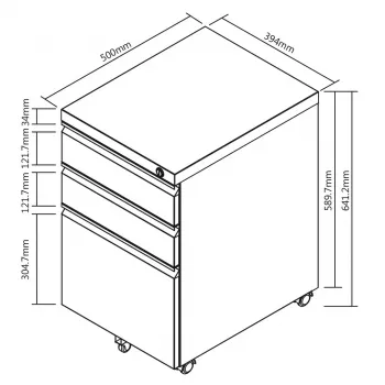 Kontori sahtliüksus Maclean MC-850 Must metall 2 sahtlit