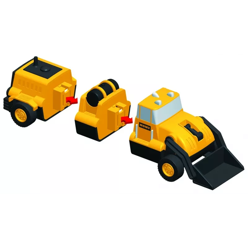 Sõidukikomplekt Popular Playthings Mix or Match Vehicles Construction Must kollane
