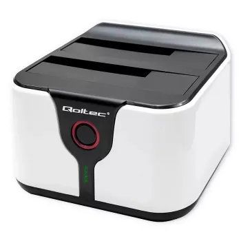 Qoltec 50309 HDD SSD 2.5 3.5 dokkimisjaam | SATA III | USB 3.0 | Superkiirus 5Gb/s | Kloonimisfunktsiooniga