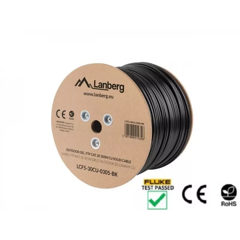 Võrgukaabel Lanberg LCF5-30CU-0305-BK RJ45 Cat5e 305 m Must