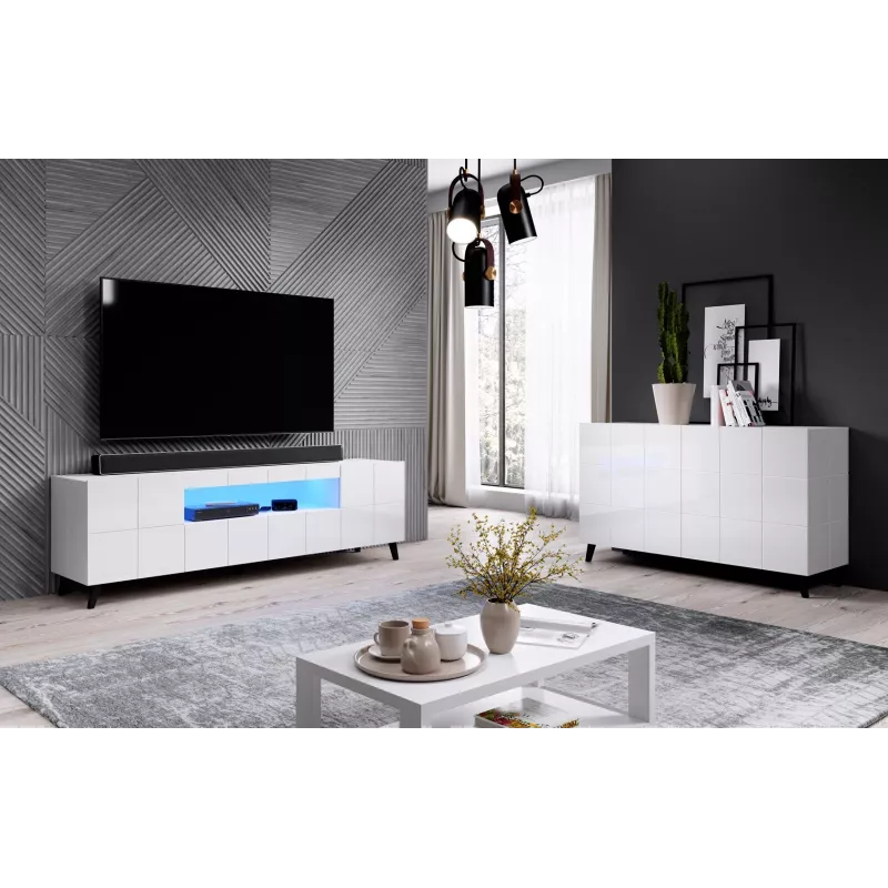 Cama Kummut 2D REJA valge läikiv/valge läikiv