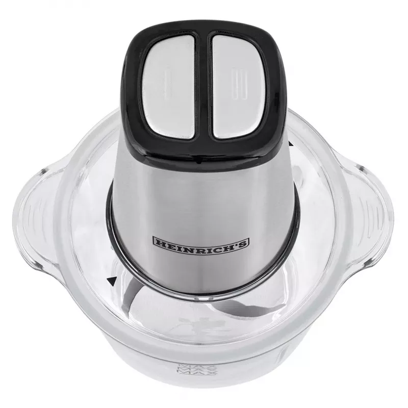 Elektriline toiduhakkur HEINRICH'S HMZ 8850, 500 W, 2 L kauss, 4 tera, tehnopolümeer, hõbedane