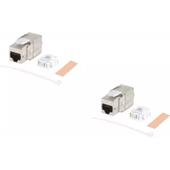 Keystone Jack ShiverPeaks Cat 8.1 Metal BS08-45003-2, varjestatud RJ45 sisestus kiireks Ethernetiks