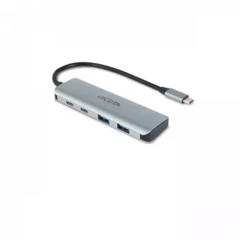 USB Type-C jaotur DICOTA D32061 10000 Mbit/s Hõbedane