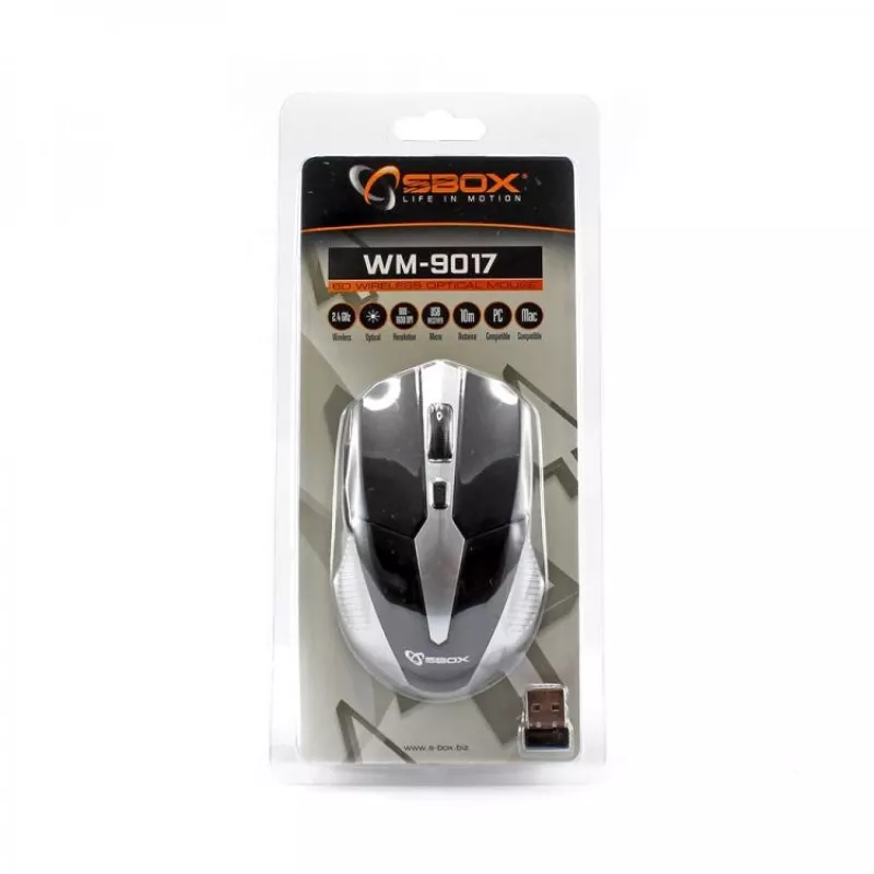 Hiir SBOX WM-9017BS Must/Hõbedane USB