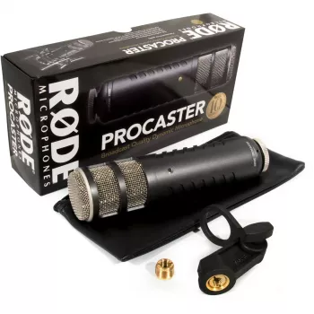Stuudiodünaamiline mikrofon RØDE Procaster — juhtmega, mini XLR (3-kontaktiline), 75–18 000 Hz, 32 Ω, -56 dB, must, 695 g