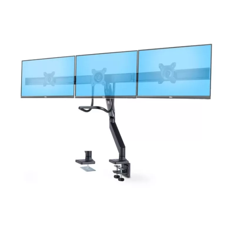 StarTech.com risttalaga kolmikmonitorialus lauale kuni kolmele 27-tollisele ekraanile, VESA 75x75/100x100, tööriistavabad käe reguleerimised, C-klamber/tihend, vedruabiga käsi