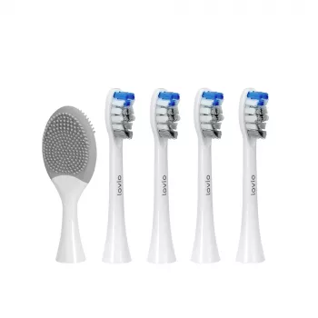 Hambaharjapead No name LOVIO_SonicProtect PRO asendusotsakud keskmine harjas valge 5 tk LVTB124WK-HM