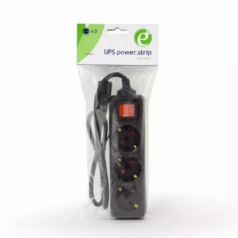 Gembird EG-PSU3-01 toitepikendus 0,6 m 3 vahelduvvoolu pistikupesa Siseruumides Must