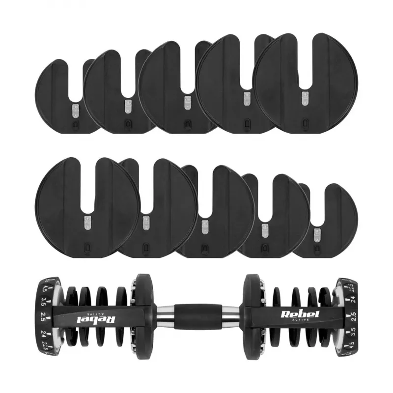 Reguleeritav malmist hantel Rebel RBA-2303 — kuni 24 kg, must, üksik