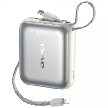 Akupank Awei AS-181 10000mAh 35W sisseehitatud kaabliga