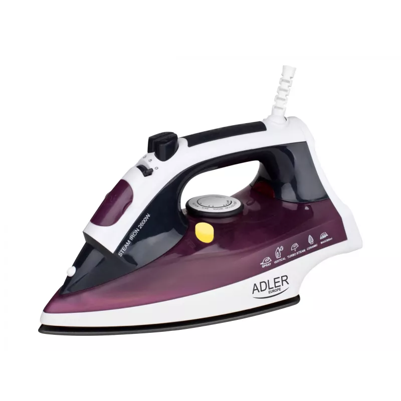 Adler AD 5022 kuiva- ja aurutriikraud keraamilise tallaga lilla, 2200 W
