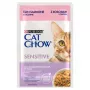 Purina Cat Chow Sensitive Gig lõhe ja suvikõrvitsaga kastmes - märgtoit kassidele - 85 g
