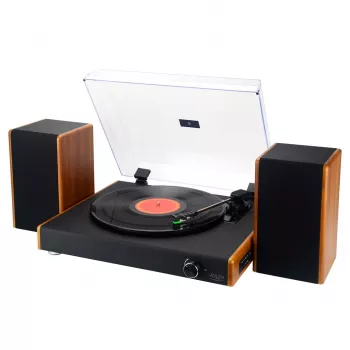 Rihmajamiga plaadimängija Adler AD 1915 USB — keraamiline taldrik, 45 RPM, alalisvoolumootor, Bluetooth 5.4, USB-väljund, 2×10 W kõlarid