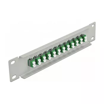 Fiiberoptiline patch-paneel DeLOCK 10-tolline 12-portine LC Duplex roheline 1U hall