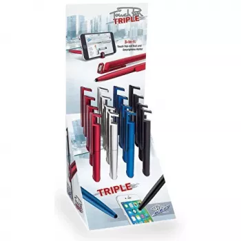 Stylus WEDO Touchpen Triple f.sortiert KS — 3-ühes pliiats mahtuvuslikele puuteekraanidele