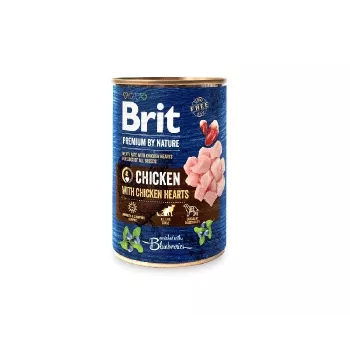 Märg koeratoit Brit Premium by Nature kana ja südamed, 400 g, teraviljavaba, täiskasvanud koertele