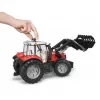 Mängutraktor BRUDER Massey Ferguson 7624 esilaaduriga, punane, alates 3. eluaastast