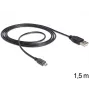 USB-kaabel DeLOCK USB 2.0-A – USB micro-B 1,5 m