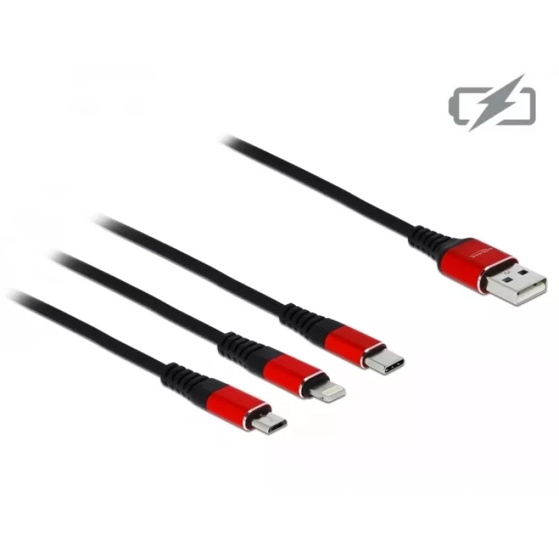 Delock 3 in 1 laadimiskaabel - 30 cm
