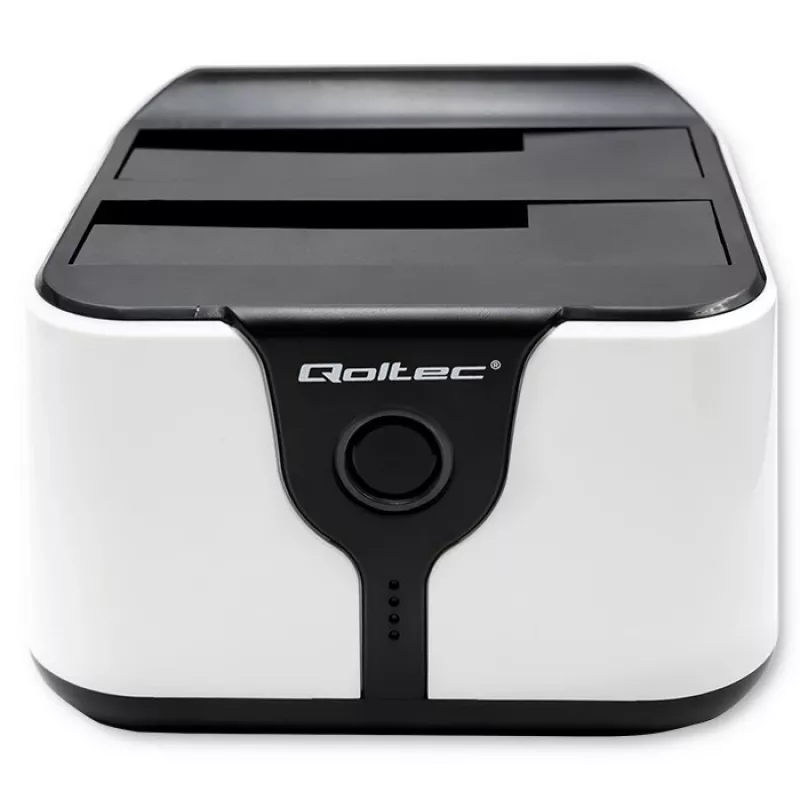 Qoltec 50309 HDD SSD 2.5 3.5 dokkimisjaam | SATA III | USB 3.0 | Superkiirus 5Gb/s | Kloonimisfunktsiooniga