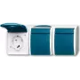 Busch Jaeger 2300/3 EBW-53 Socket Outlet CEE 7/3 Blue - White (2084-0-0721)