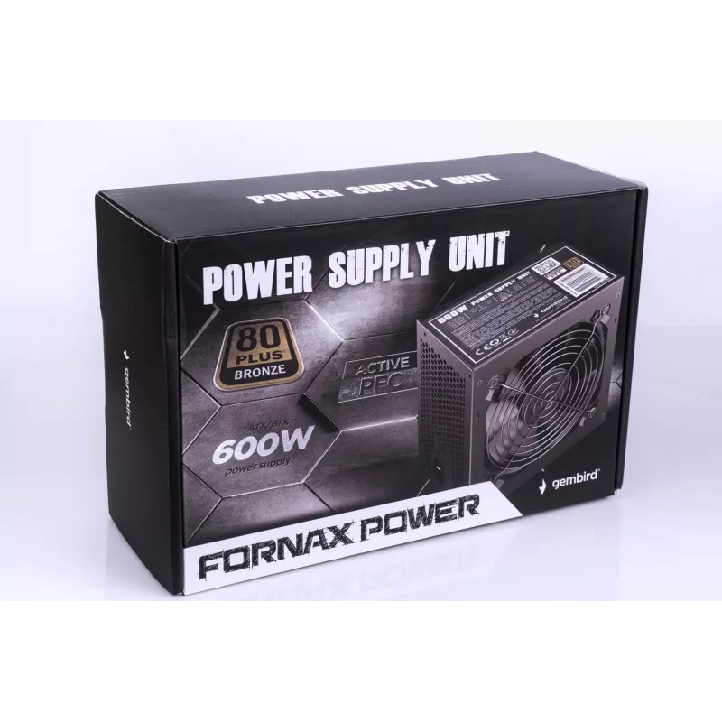 Toiteplokk ATX 80+Bronze 600W aktiivne PFC, 12 cm ventilaator