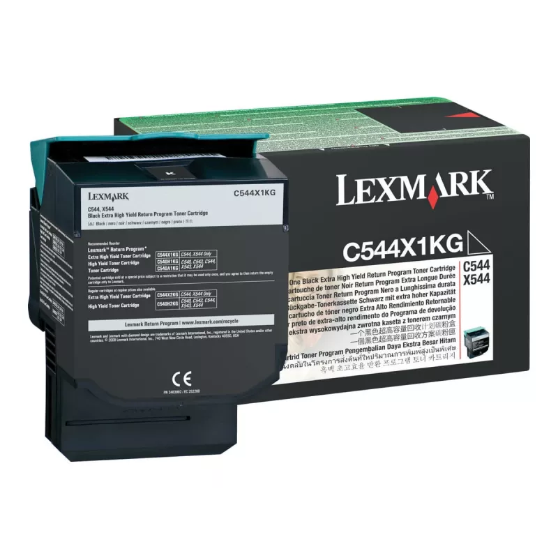 Lexmark C544X1KG – tint must – C544dn, C544dtn, C544dw, C544n, X544dn, X544dn RCS, X544dtn, X544dw, X544n jaoks