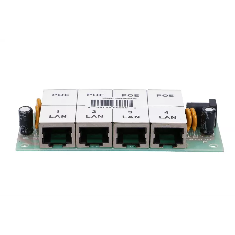 PoE süstija Extralink 4-pordiline 4x 100Mb/s RJ45, Fast Ethernet, 48 V, ilma korpuseta