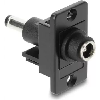 Paneelile paigaldatav alalisvoolu silindrikujuline adapter DELOCK 5,5×2,5 mm pistikupesale 5,5×2,1 mm, mudel 91120