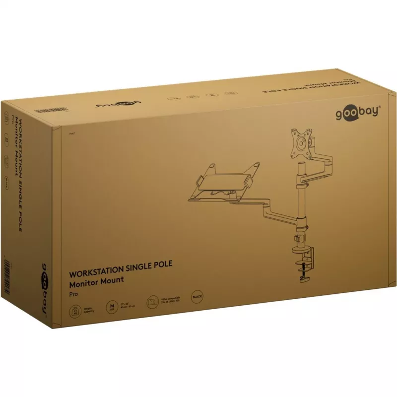 Monitorihoidik WENTRONIC Goobay Deluxe 74417 sülearvuti haruga, must