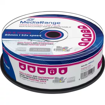CD-R MediaRange MRPL512 700 MB 52x tindiprinditav 25 tk spindlil