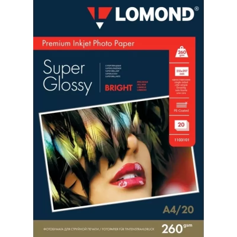 Fotopaber Lomond Premium 260 g/m² A4 Super Glossy, 20 lehte