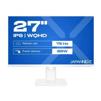 JAPANNEXT WQHD monitor 68,6 cm (27 inch) 2560x1440 pikslit, IPS-paneel, 8 ms, 75 Hz, AMD FreeSync, HDMI, DisplayPort (JN-IPS270WQHD75F-C65W-HSP-W)