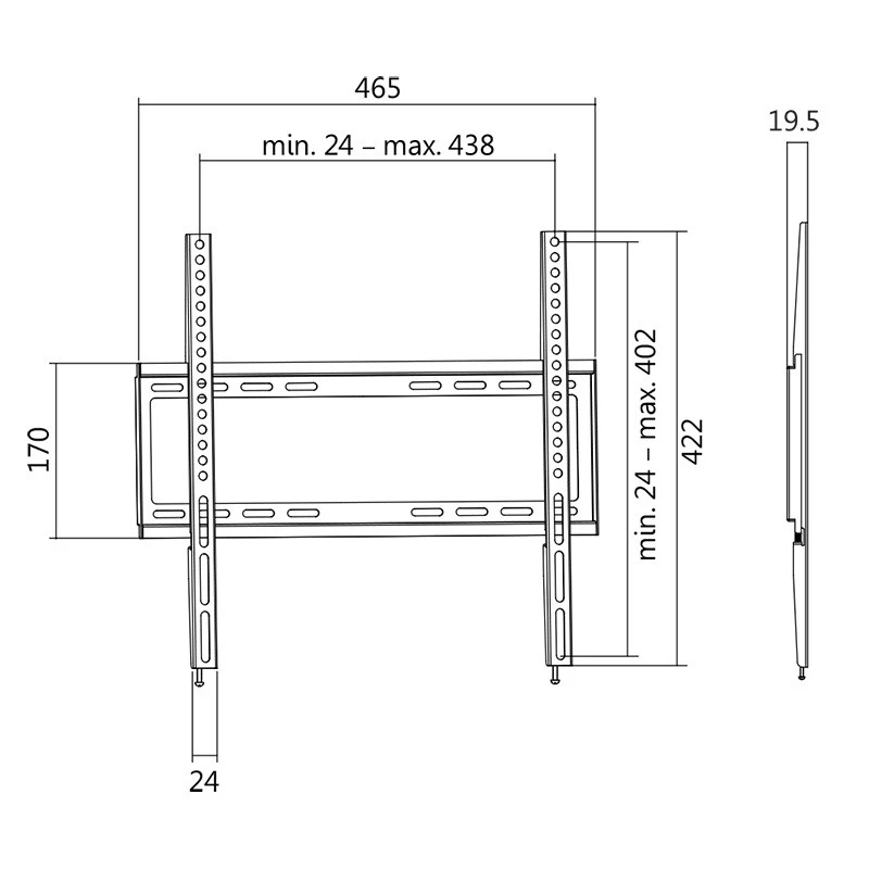 TV-kinnitus LogiLink BP0009 139,7 cm (55 tolli) Must